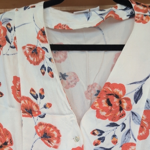 Somedays Lovin White and Orange Floral Buttoned Dress - Picture 3 of 6